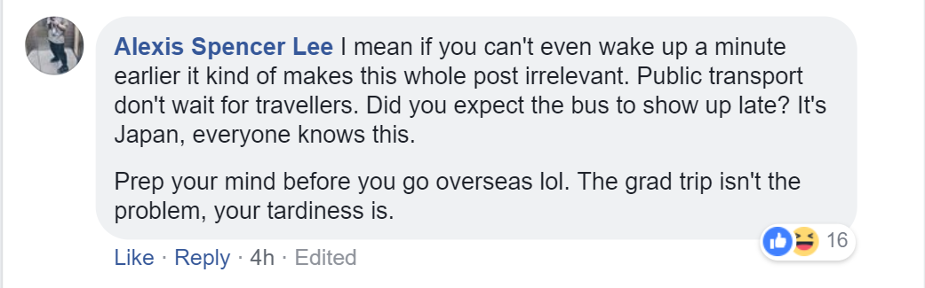 Netizens roast 19-year-old Singaporean complaining about having to be on time for trains on her graduation trip - Alvinology