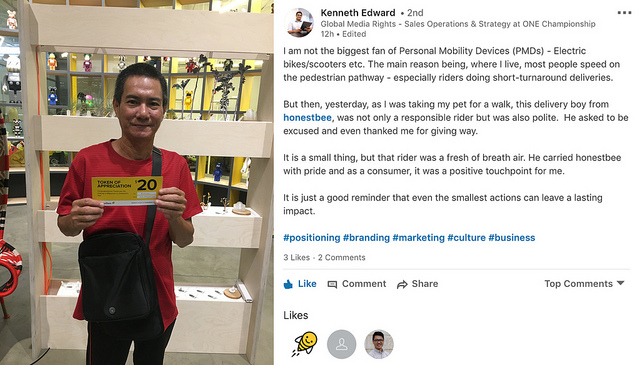 Here's a PMD (e-scooter) story in Singapore with a happy ending - Alvinology