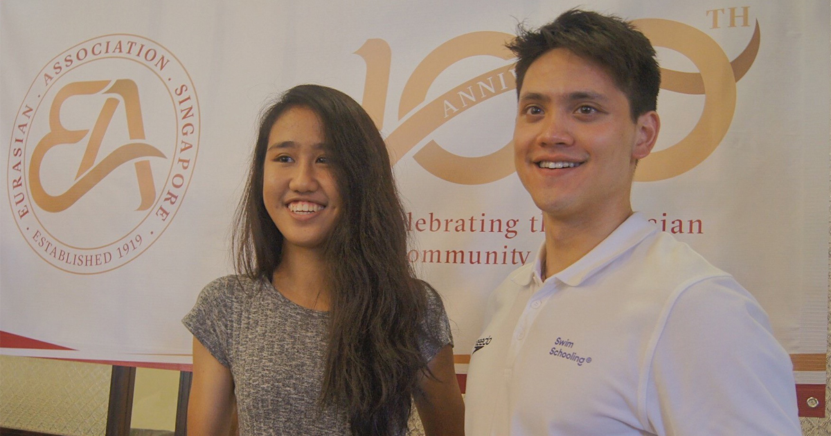 Eurasian Association, celebrating its 100th year, officially awarded the ‘Joseph Schooling Sports Grant’ to Eurasian Tia Louise Rozario - Alvinology