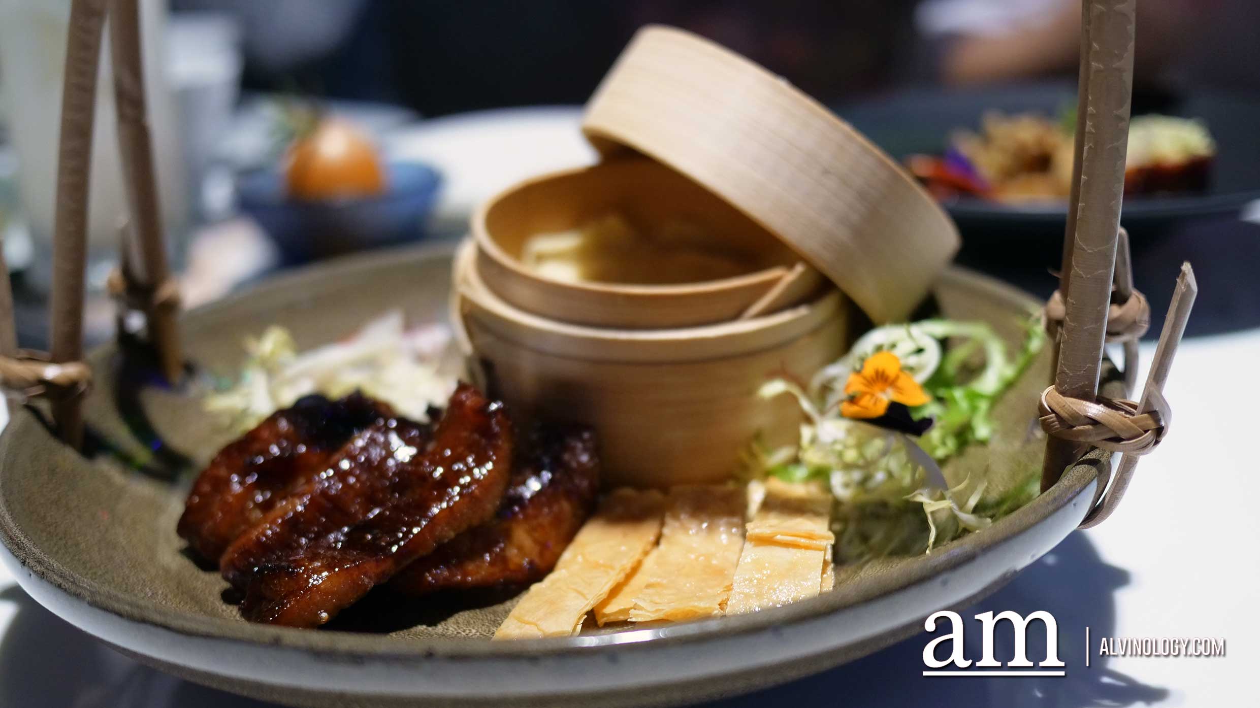 Signature Roasted Coffee Pork Neck served with Crispy Beancurd Skin and Chinese Pancake