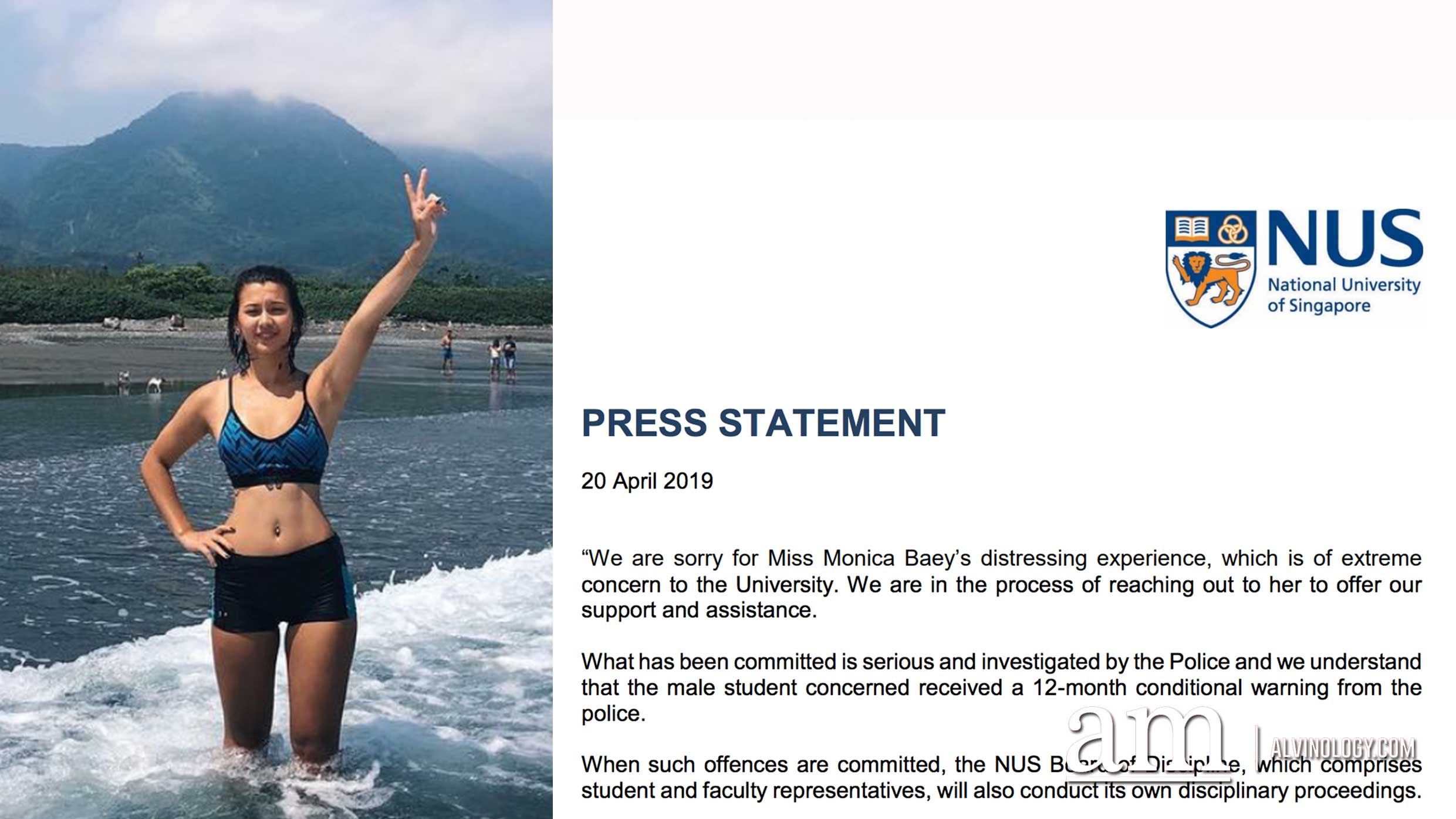 Actions taken by NUS following the disclosure by student Monica Baey over shower video incident - Alvinology