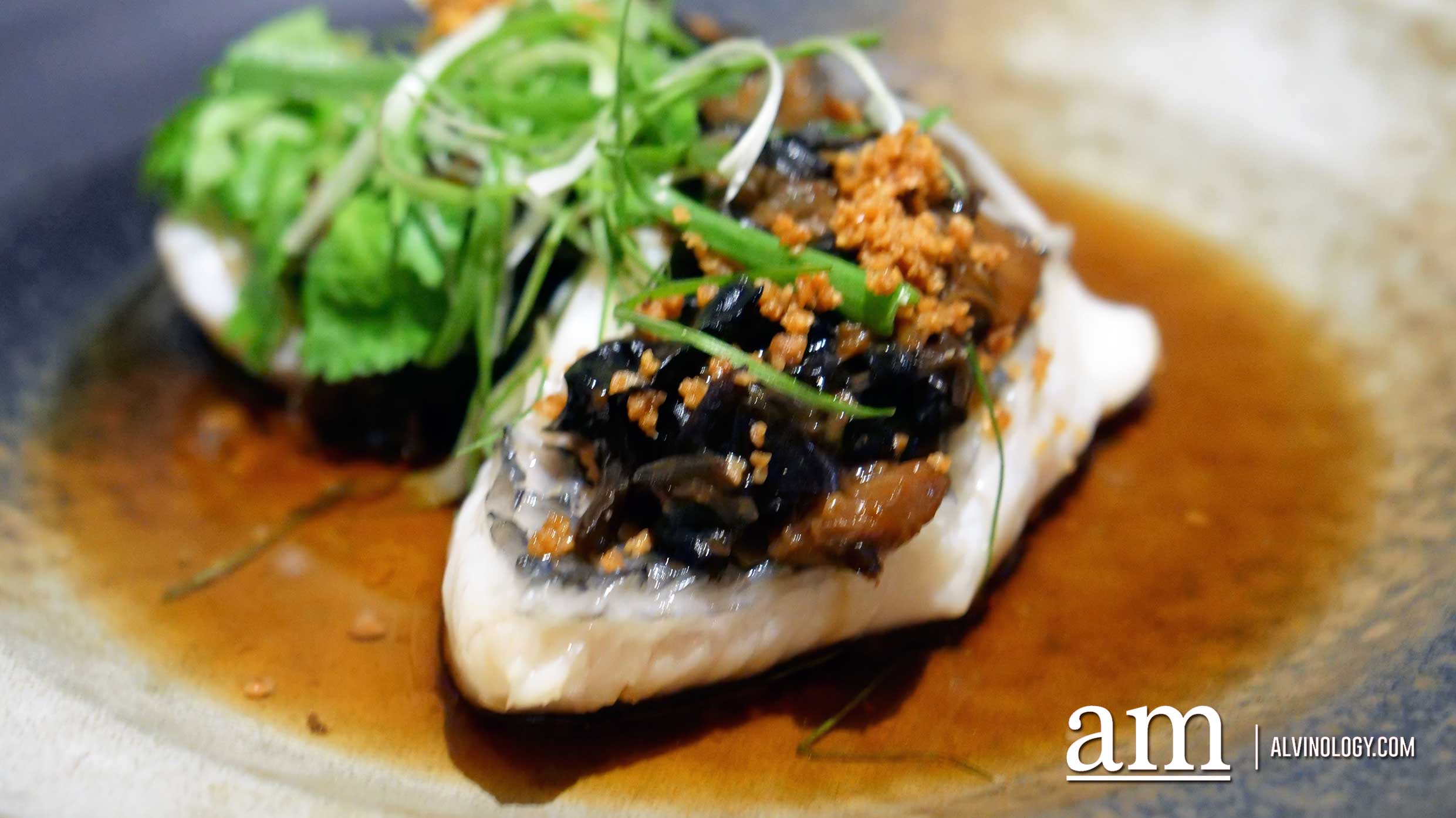 梅菜蒸笋壳鱼 Steamed “Marble Goby” with Preserved Vegetables and Shredded Ginger