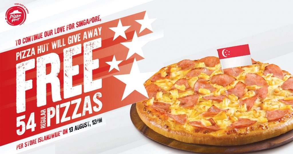 [FREE PIZZA] Pizza Hut is Giving Away 54 FREE PIZZAS per store islandwide on 13 August - Alvinology
