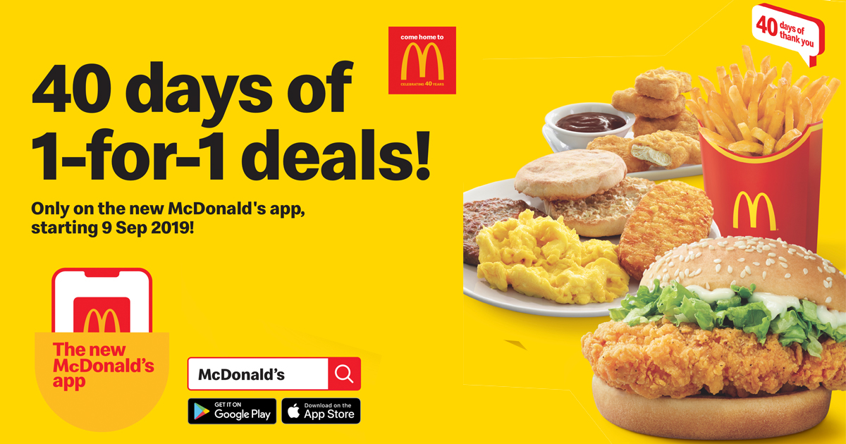 McDonald’s app is giving away 1-for-1 daily deals over the next 40 days - Alvinology