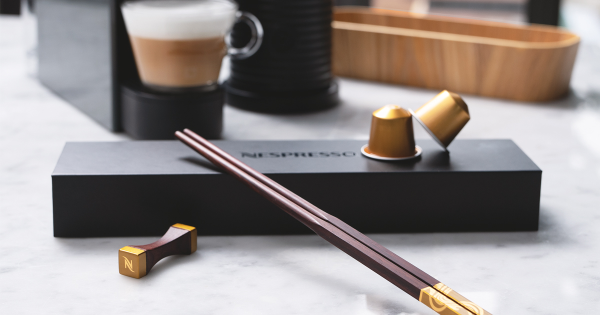 Recycle your used Nespresso capsule for a Limited-Edition Nespresso chopstick, and save mother nature of course - Alvinology