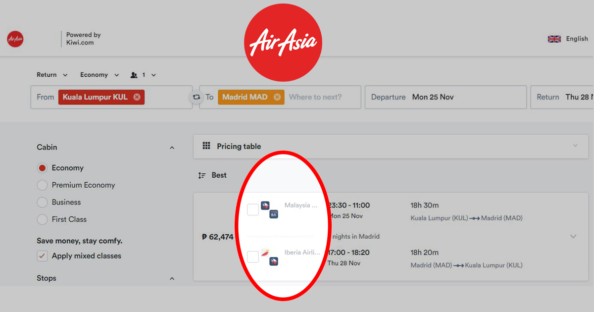 You can now search and book flights from other airlines via the AirAsia website - Alvinology