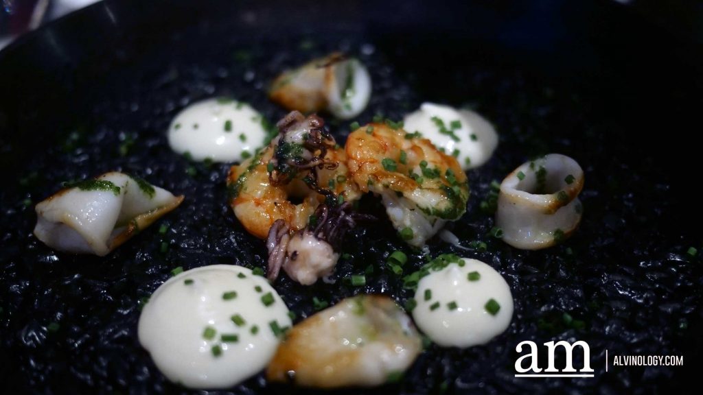 Seafood Loves Sake at FOC Restaurant Squid Ink Paella with Seafood