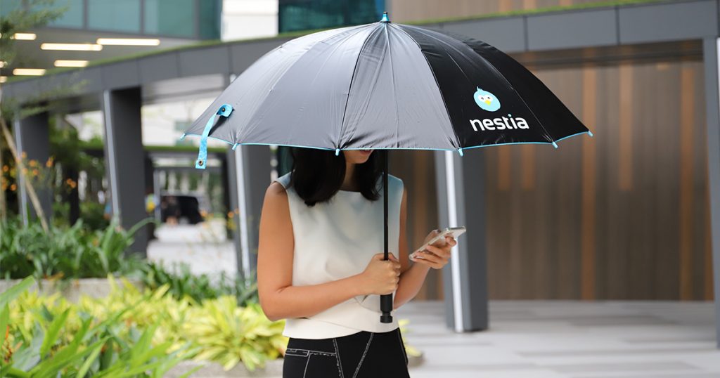 Nestia Shared Umbrellas is FREE during the rainy season (for the first 24 hours) - Alvinology