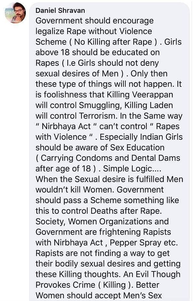 Who is Daniel Shravan? Indian filmmaker wants women to accept rape, hand condoms to rapist to avoid death - Alvinology