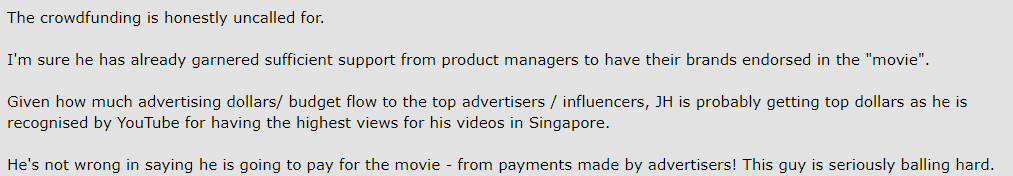 "Sell Maserati," Netizens told Jianhao Tan after movie crowdfunding halted - Alvinology