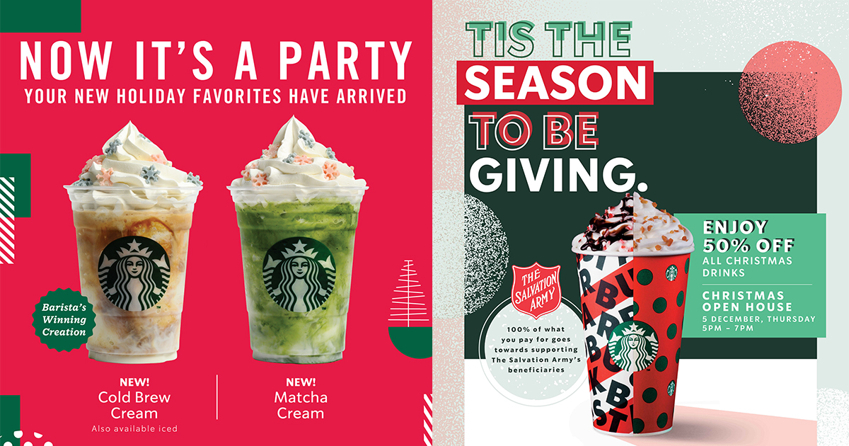 Visit Starbucks today, 5 December, and enjoy half price on any Christmas beverage of any size! - Alvinology