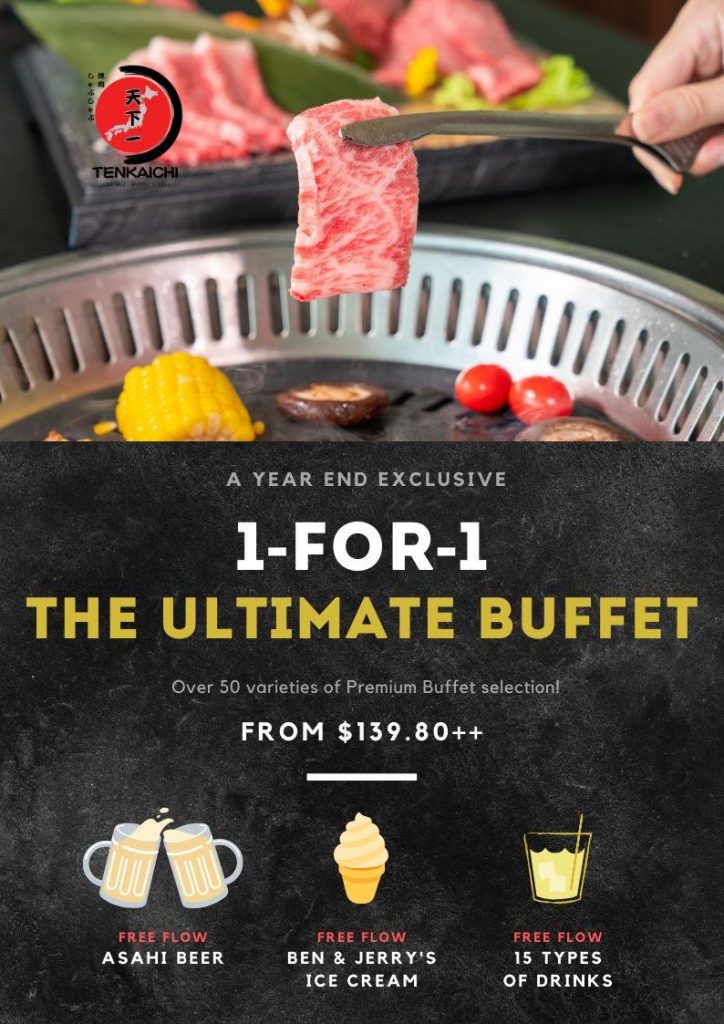 Tenkaichi's The Ultimate Buffet features Free-flow Asahi Beer, Wagyu Beef and Seafood from S$139.80 (1-for-1) - Alvinology
