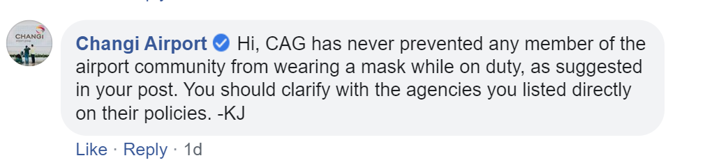 Changi Airport denies prohibiting employee use of face masks to prevent panic - Alvinology