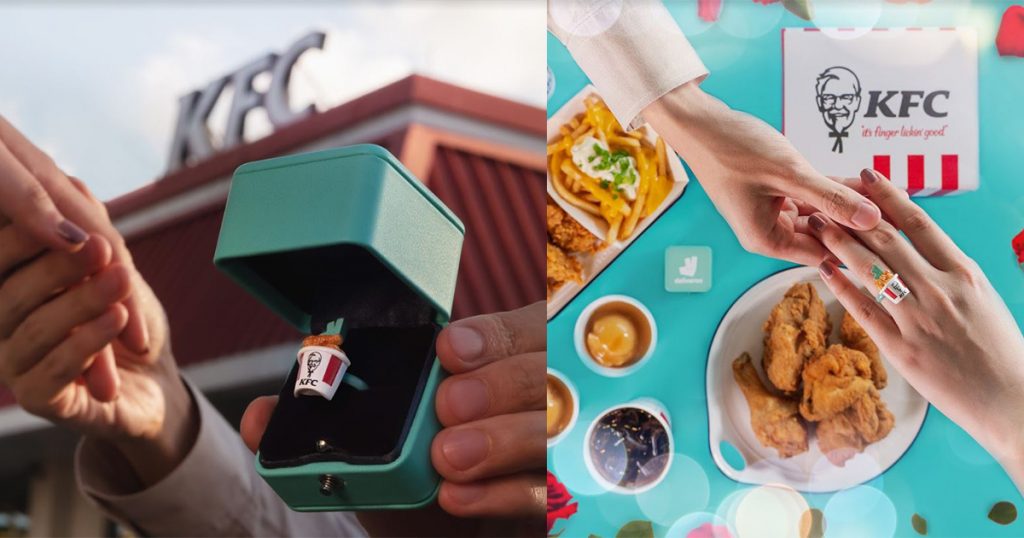Want to propose? Time’s a-wastin’! If you love it, put a KFC Bucket ring on it with darn good fried chicken this Valentine’s Day! - Alvinology