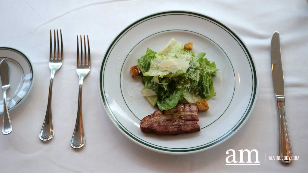 Weekend Treat at Wolfgang's Steakhouse Singapore Caesar Salad with Sizzling Bacon