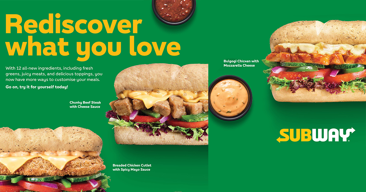 Subway launches its biggest menu evolution yet with 12 new sub-ingredients and 3 more flavours! - Alvinology