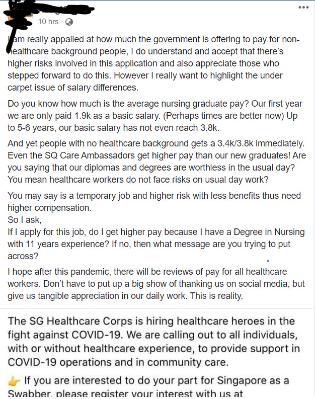 Nurse calls out alleged pay gap between swabbing team and nurses - Alvinology