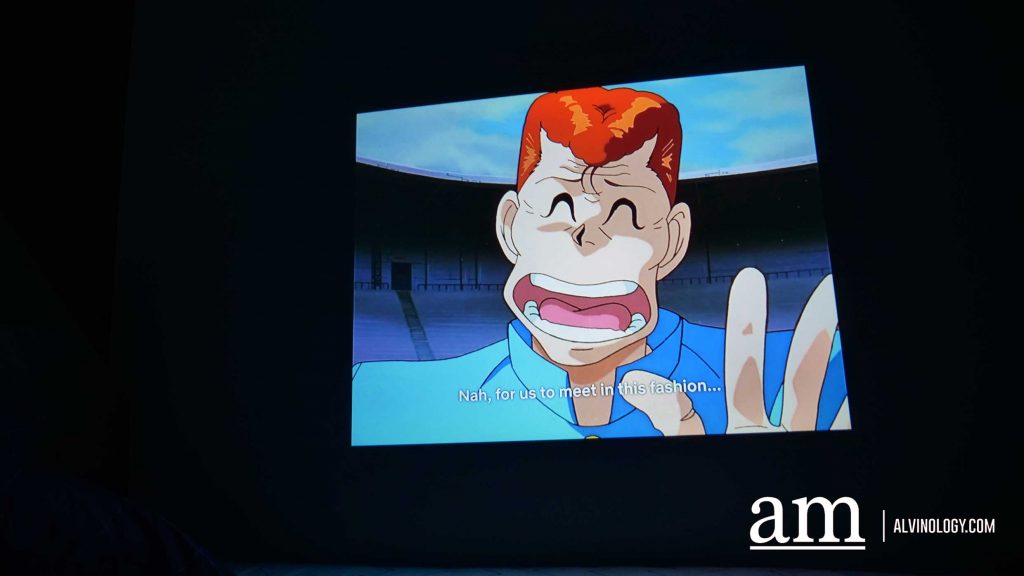 Streaming an anime using the LUMOS AURO Netflix app