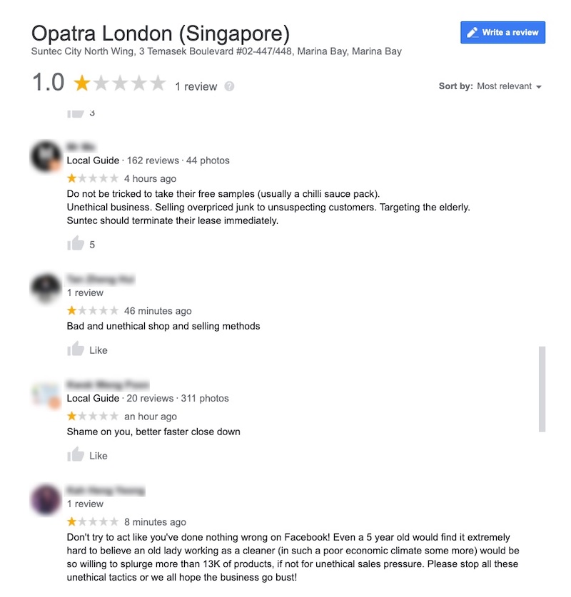 After allegedly coercing auntie to spend $13,000, Opatra spa listed as "public toilet" - Alvinology