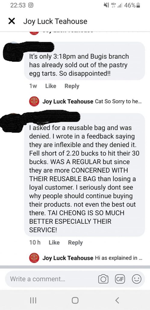Robert Chua calls out customer's complaints over free bag at Joy Luck Tea House - Alvinology