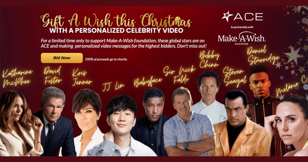 Receive a personalized video greeting from Kris Jenner, JJ Lin, Sir Nick Faldo, David Foster, Steven Seagal, and more this festive season on ACE! - Alvinology