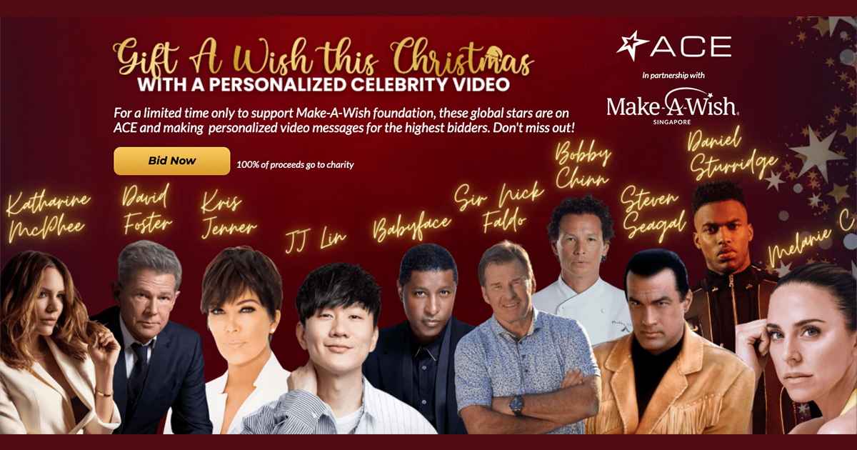 Receive a personalized video greeting from Kris Jenner, JJ Lin, Sir Nick Faldo, David Foster, Steven Seagal, and more this festive season on ACE! - Alvinology