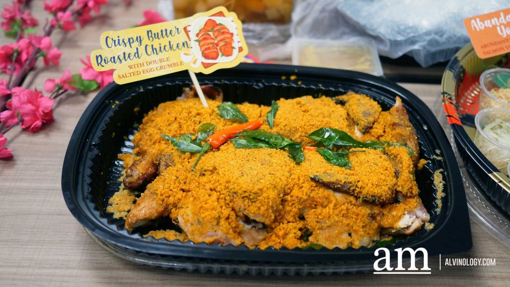 Crispy Butter Roasted Chicken with Double Salted Egg Crumble - S$32.80, approximately 1.7kg