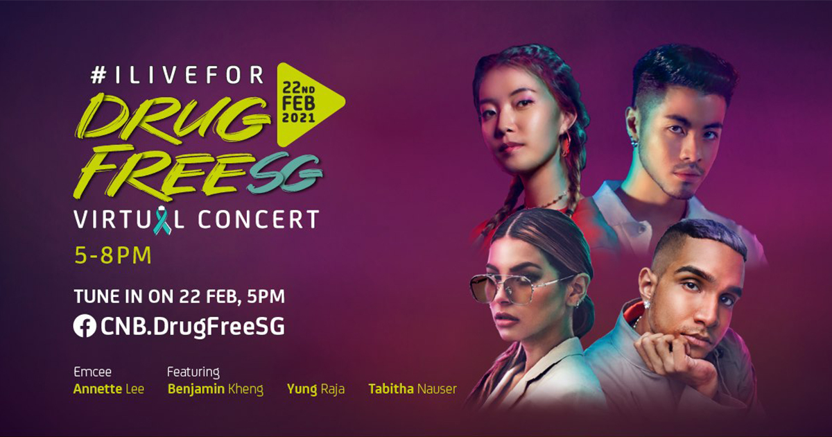 CNB and NCADA host A virtual concert to further strengthen its anti-drug Abuse Campaign - #ILiveForDrugFreeSG - Alvinology