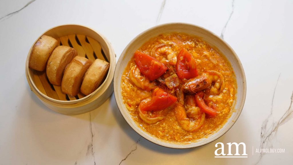 Singapore Style Chilli Prawns ($22) - 50 cents per mantou with minimum order of four