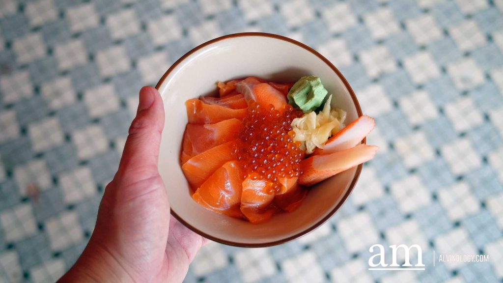 Salmon Ikura Don lunch set ($18.80)