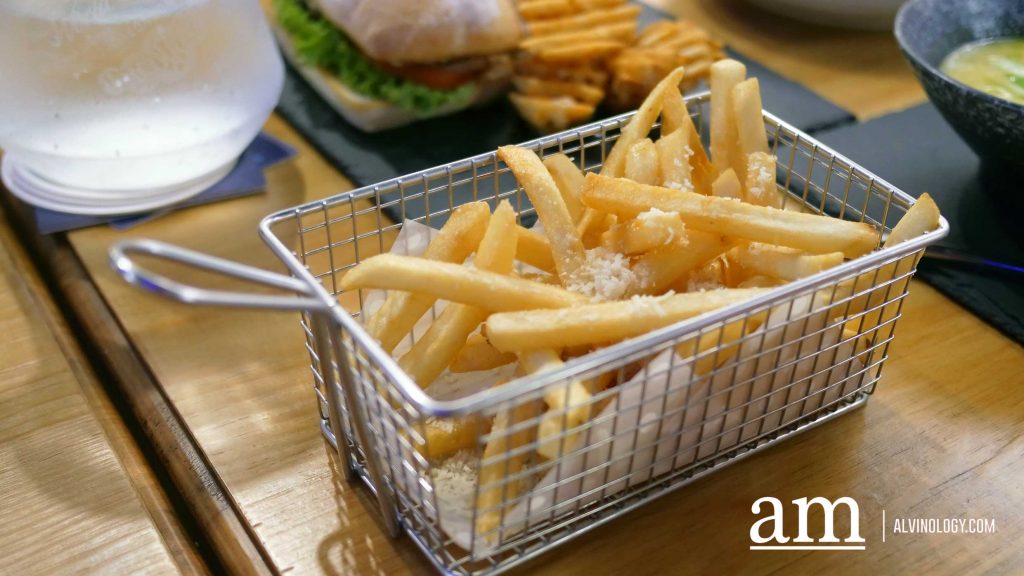 Kingsman Fries - Parmesan Cheese, Straight Cut Fries (S$11.90 with truffle oil, S$10.90 without) 