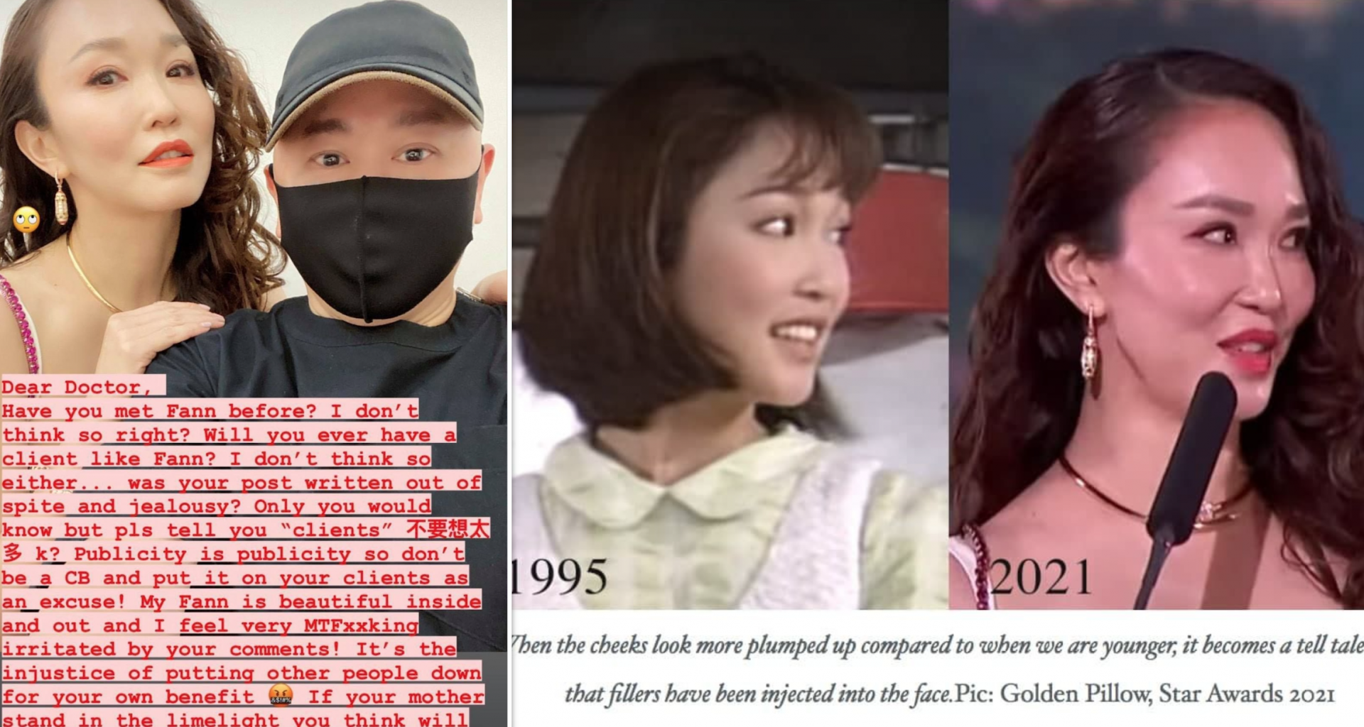 Plastic surgeon takes down post Criticizing Fann Wong's face, pens story about mother - Alvinology