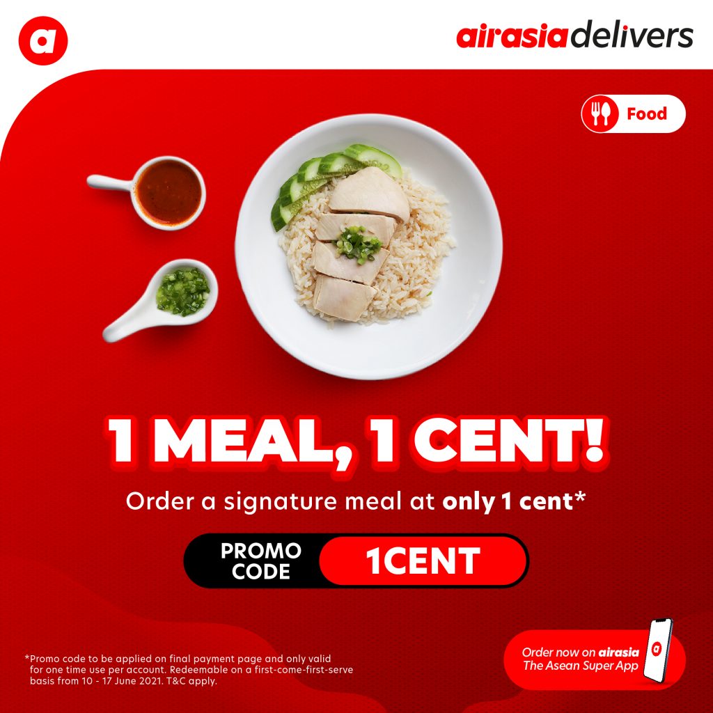 [PROMO CODE INSIDE] Enjoy signature meals from airasia food for only $0.01 from 10 - 17 June 2021 using this promo code! - Alvinology