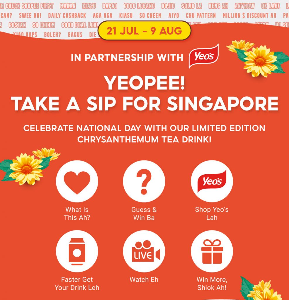 [PROMOTION] limited edition Shopee x Yeo's Chrysanthemum Tea - specially for Singapore's National Day - Alvinology
