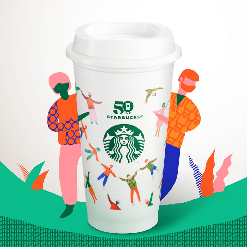 Starbucks offers free 50th anniversary reusable cup when you buy any handcrafted beverage on 28 September - Alvinology