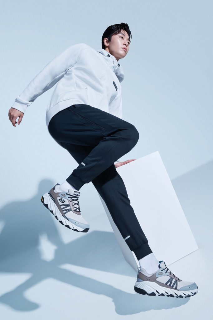 Park Seo Jun is Skechers new Regional Brand Ambassador displaying his athletic form in a pair of Skechers Global Jogger sneaker - Alvinology