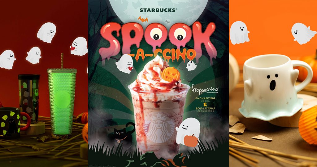 Checkout new Starbucks Spook-a-ccino Drink and Adorable Merch shaped like Cats and Ghosts for this Halloween - Alvinology