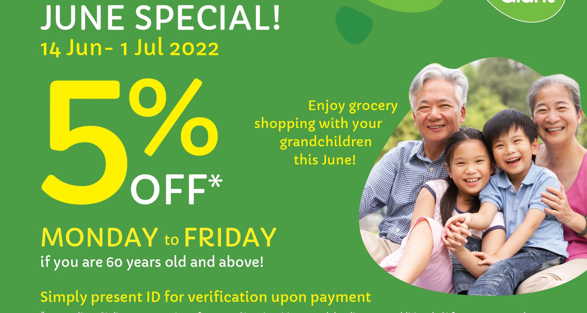 Giant extends Senior Citizens Discount with increase from 3% to 5% on All Weekdays! - Alvinology