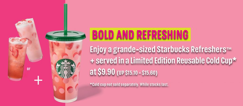 Starbucks VivoCity transforms into a Refreshers Pink Concept Store for the whole month of August! - Alvinology