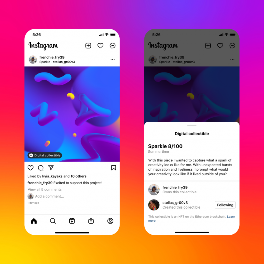 Instagram’s new feature “Digital Collectibles” lets you view and share your NFT collection - Alvinology