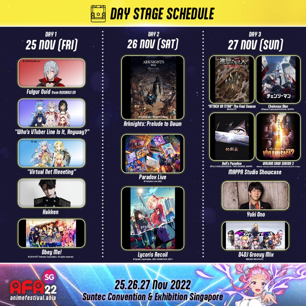 Tickets for "Anime Festival Asia Singapore 2022" are now available; Star-studded Day Stage Programme line-up announced - Alvinology