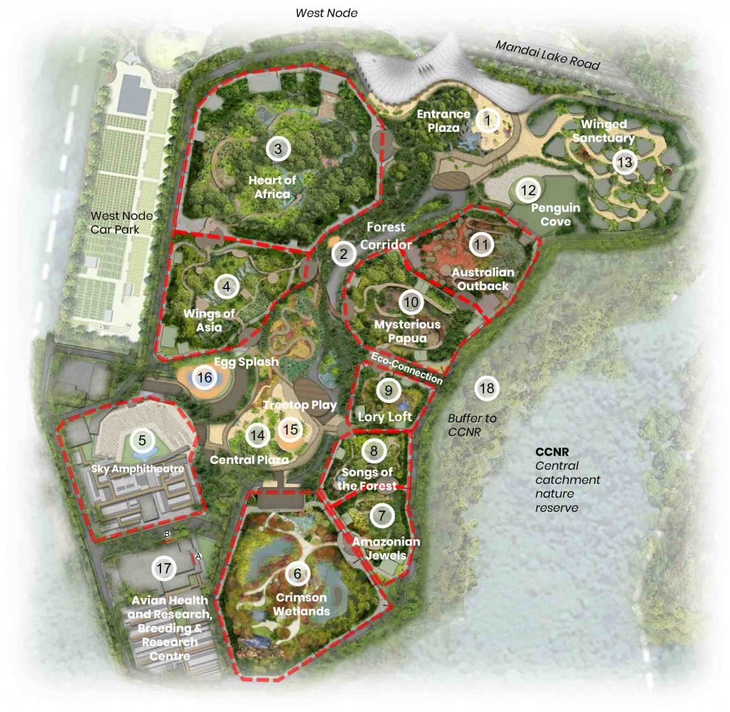 A new Bird Park to open in Singapore in 2023 featuring 10 zones and home to 3,500 birds from over 400 avian species! - Alvinology