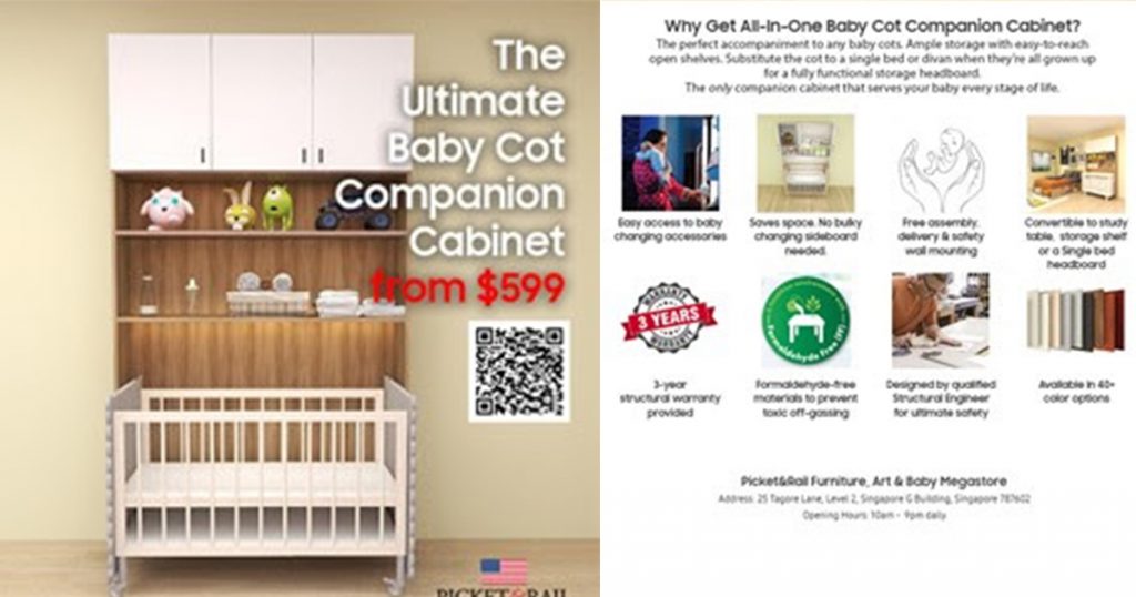 This Baby Cot Companion Convertible Cabinet and Storage Bed by Picket & Rail is a real space-saver at home - Alvinology