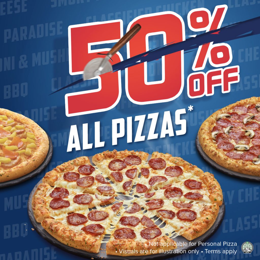 Domino’s Pizza Singapore’s 50% OFF PROMO for all pizza is here to stay forever! - Alvinology