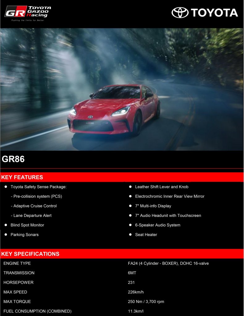 Toyota unveils its first Electric SUV “bZ4X” along with all-new “Corolla Cross’ and racing machine “GR86” - Singapore Motorshow 2023 - Alvinology
