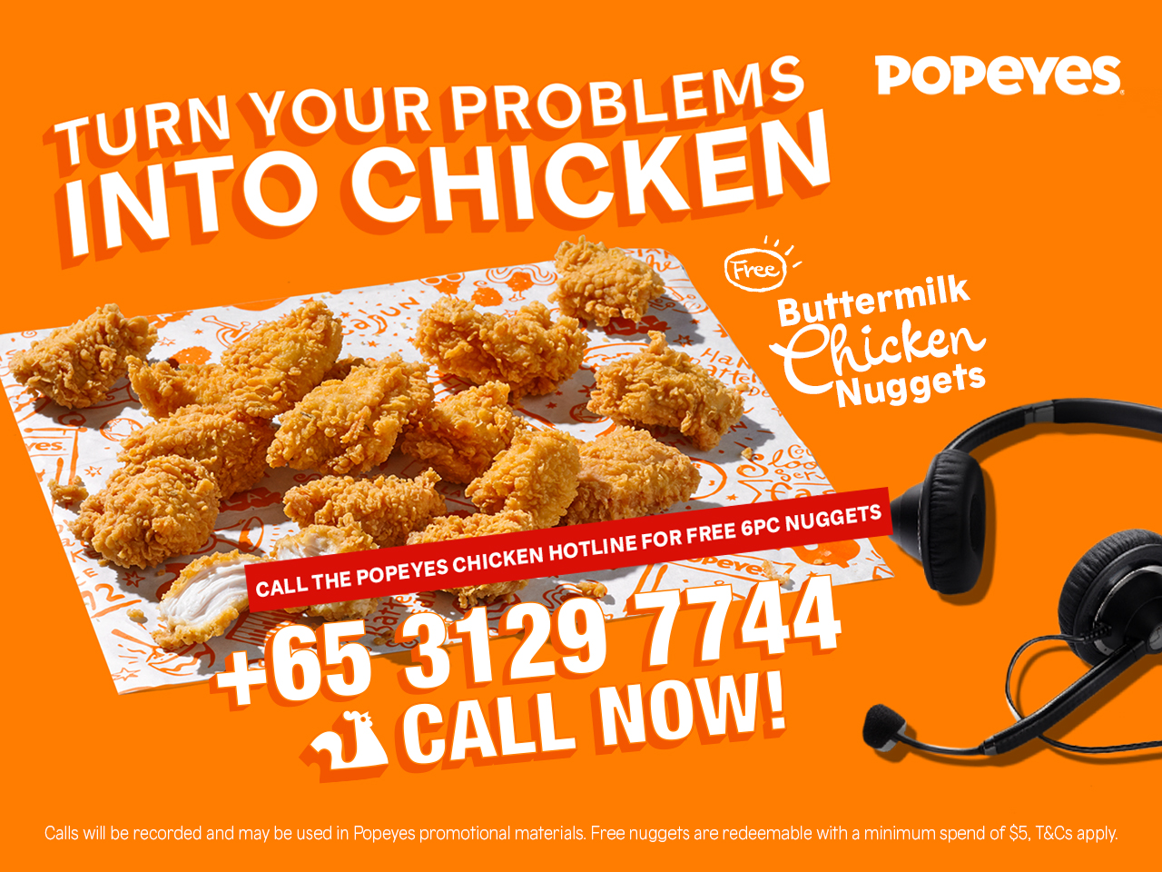 Popeyes Singapore launches a toll-free number you can call to vent about your struggles and receive FREE 6-piece Buttermilk Chicken Nuggets - Alvinology