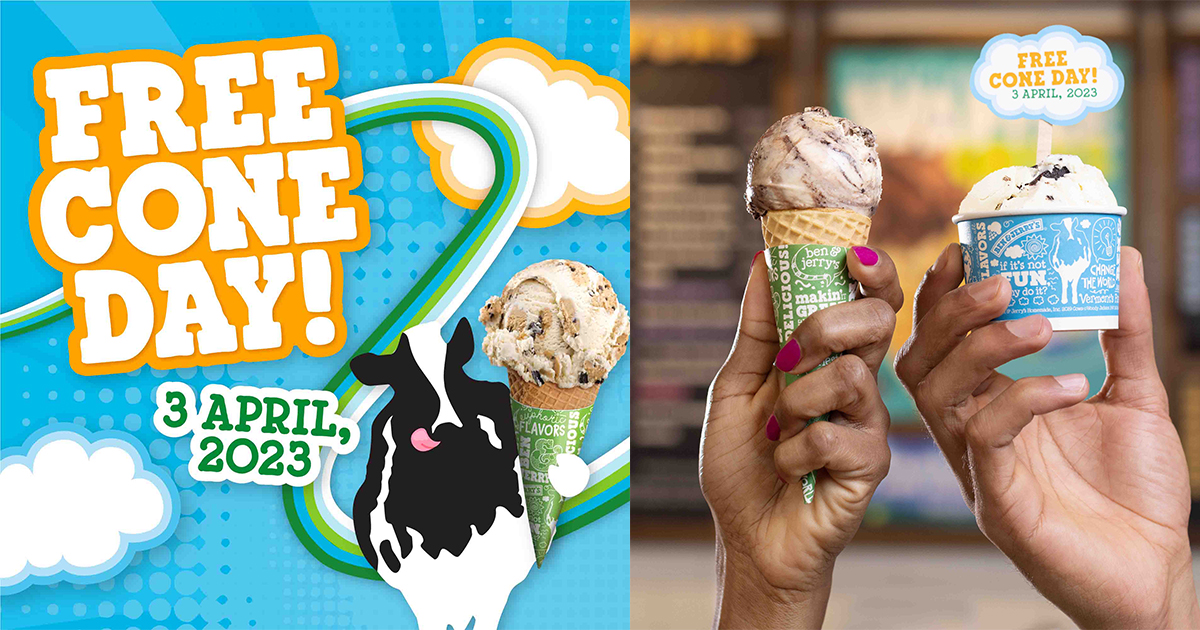 Ben & Jerry's FREE CONE DAY is back! Don’t miss a scoop this 3 April at the Scoop Shop in Vivo City! - Alvinology