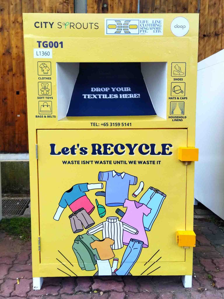 NEX invites you to donate your clean pre-loved textiles at its Cloop Textile Recycling Bin for reuse, upcycle, and recycle purposes - Alvinology