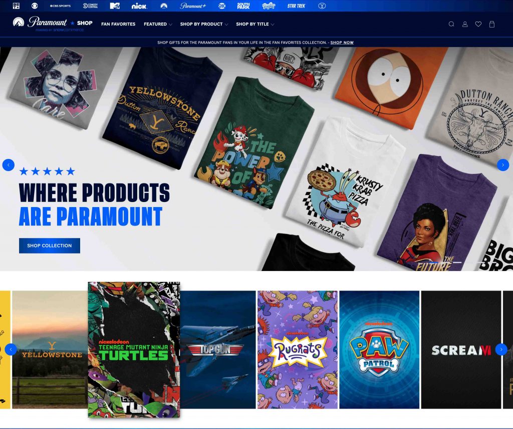 Shop from your favourite Paramount Brands such as CBS, Comedy Central, MTV, Nickelodeon and more at the newest Paramount Shop! - Alvinology