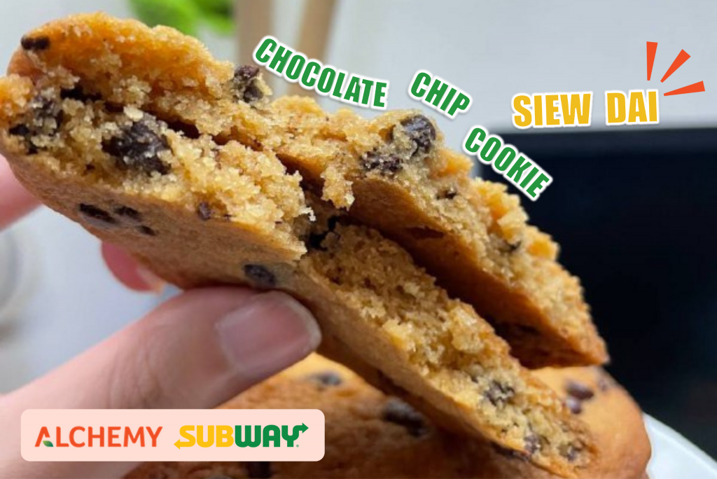 [Less Sugar!] New Chocolate Chip Cookie Siew Dai - Alchemy X Subway - Alvinology